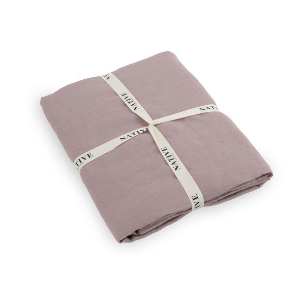 Törtrózsaszín egyszemélyes len ágyneműhuzat 135x200 cm Blush – Native Natural-image-3