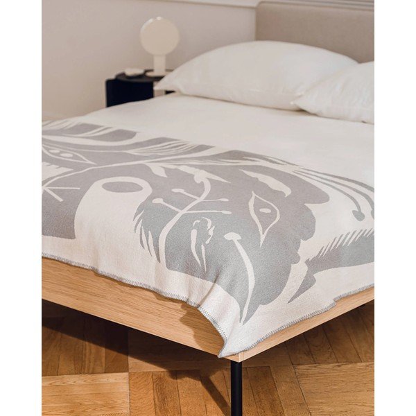 Világosszürke takaró 165x200 cm Lino – noo.ma-image-3