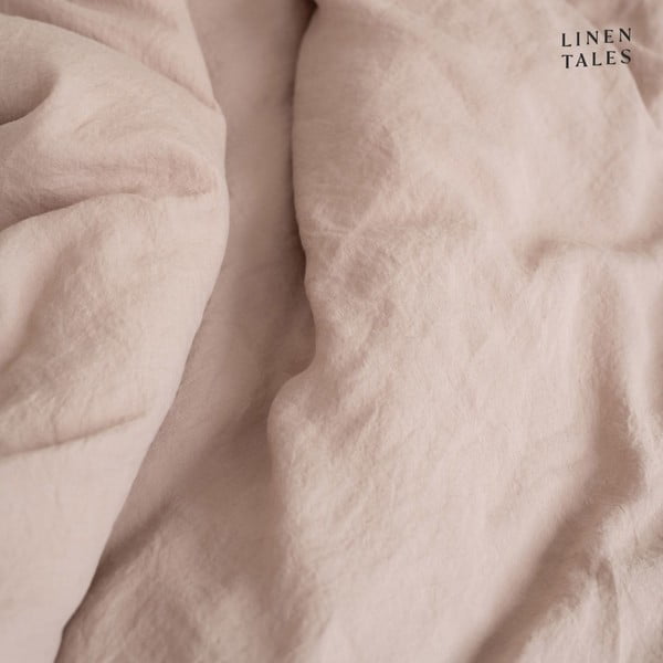 Világosbarna párnahuzat fodros szegéllyel, 50 x 60 cm - Linen Tales-image-1