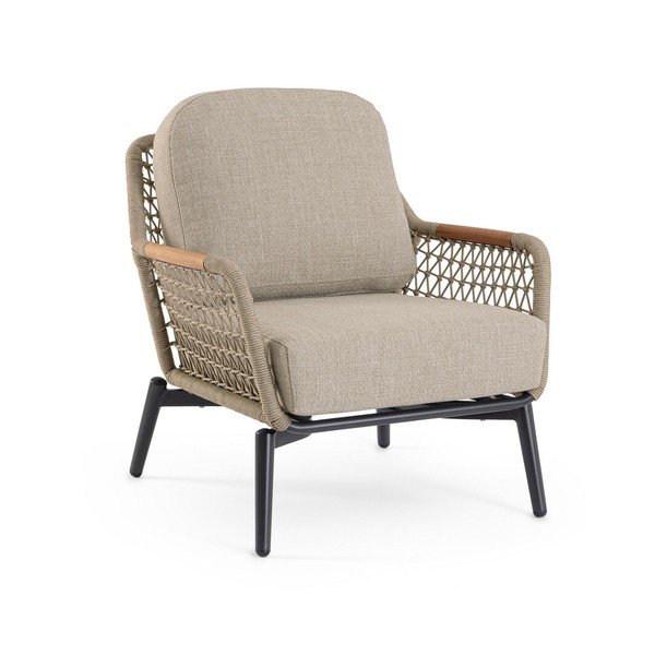 Világosbarna fém kerti fotel Eulero – Bizzotto