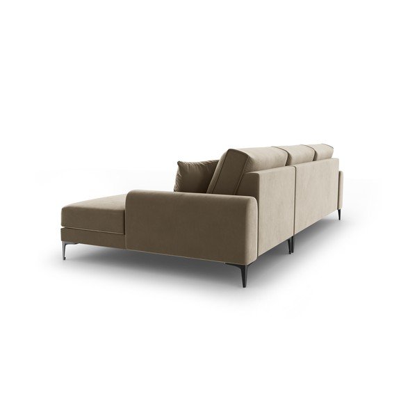 Madara bézs bársony sarokkanapé, jobb oldali - Mazzini Sofas-image-3