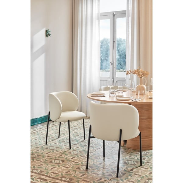 Fehér kárpitozott étkezőfotel szett 2 db-os Mogi – Teulat-image-2