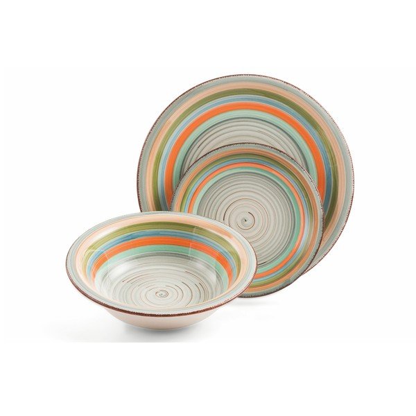 Mykonos Sombrerors 18 db-os színes agyagkerámia étkészlet - Villa d'Este-image-2