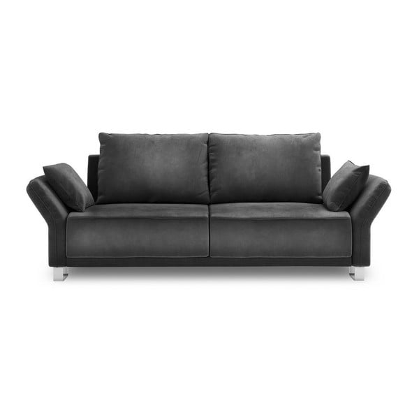 Pyxis sötétszürke háromszemélyes kinyitható kanapé bársony kárpittal - Windsor & Co Sofas