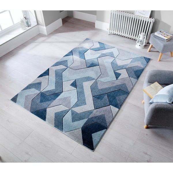 Aurora kék-szürke szőnyeg, 120 x 170 cm - Flair Rugs-image-1