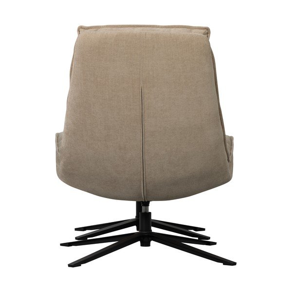 Natúr színű forgó zsenília fotel lábtartóval Kube – WOOOD-image-4