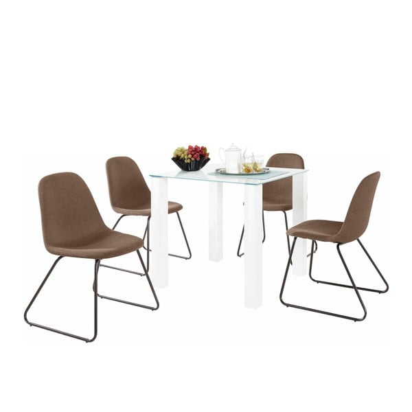 Dante Colombo asztal és 4 részes barna szék szett - Støraa