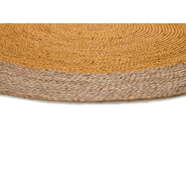 Mustársárga-natúr színű kerek szőnyeg ø 90 cm Mahon – Universal-image-3