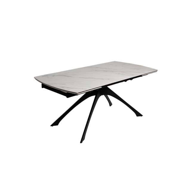 Bővíthető étkezőasztal márvány dekoros asztallappal, hosszabbító asztallappal 90x180 cm Rocía – Ixia