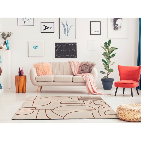 Téglavörös-krémszínű szőnyeg 80x150 cm Beruti – Universal-image-2