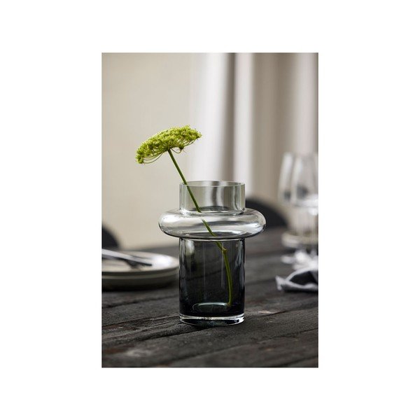 Tube szürke üveg váza, magasság 20 cm - Lyngby Glas-image-2