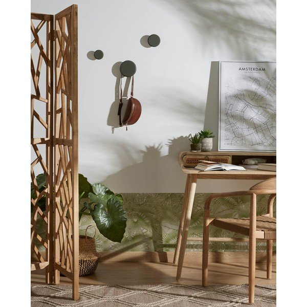 Szürkészöld fali fa akasztó szett 3 db-os Nadua – Kave Home-image-1