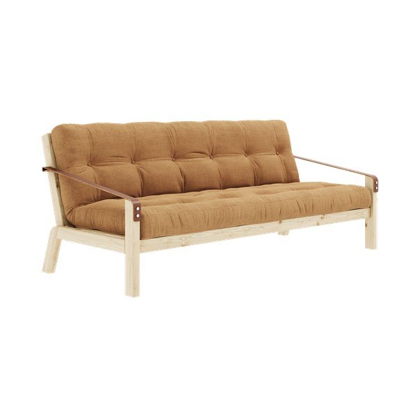 Mustársárga kordbársony kinyitható kanapé 204 cm Poetry – Karup Design-image-2
