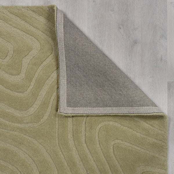Khaki kézi szövésű gyapjú futószőnyeg 60x230 cm Mesmerise Sage – Flair Rugs-image-4