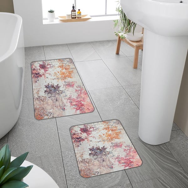 Rózsaszín-lila fürdőszobai kilépő szett 2 db-os 60x100 cm – Mila Home-image-4