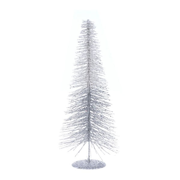 Fehér-ezüst színű fa alakú fém dekoráció, magasság 40 cm - Ewax