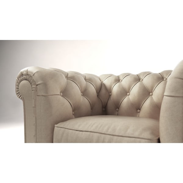 Krémszínű bársony fotel Cambridge – Ropez-image-3