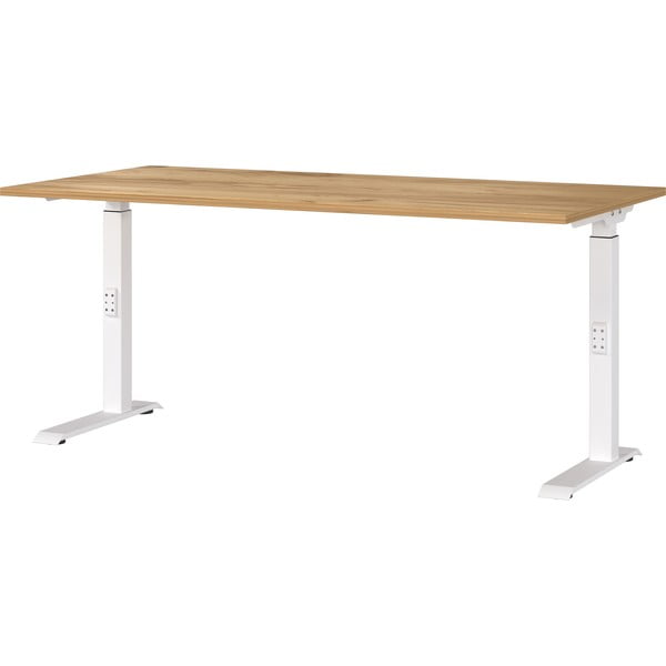 Íróasztal állítható magassággal, tölgyfa dekoros asztallappal 80x160 cm Downey – Germania