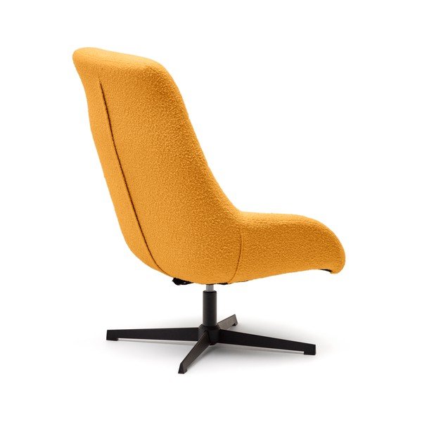 Mustársárga buklé fotel Celida – Kave Home-image-3