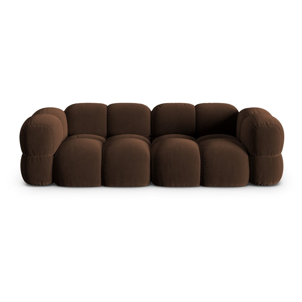 Sötétbarna bársony kanapé 250 cm Loretto – Cosmopolitan Design