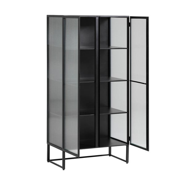 Fekete acél tálalószekrény 70x143x41 cm Trixie – Kave Home-image-4