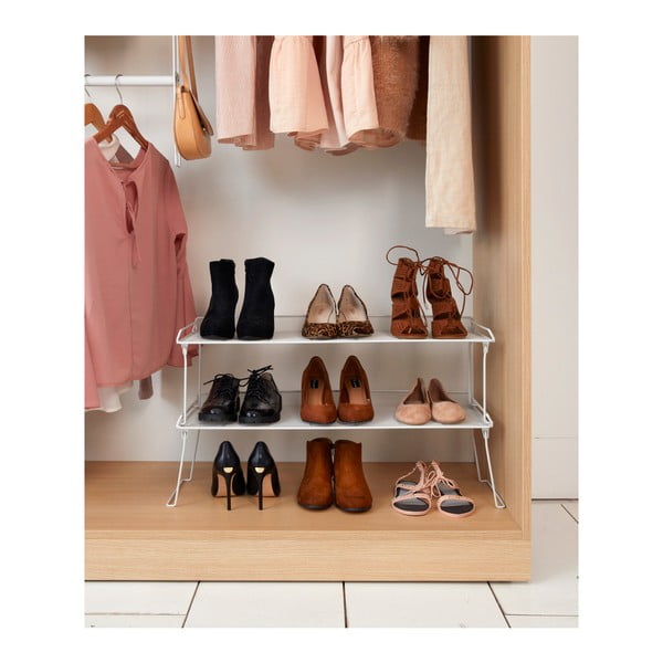 Fehér összecsukható cipőtartó egy polccal - Compactor-image-1