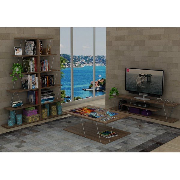 Rafevi Tars Mini diófa mintás könyvespolc-image-3