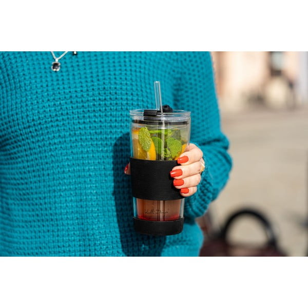 Fekete termobögre 600 ml Fuori – Vialli Design-image-4