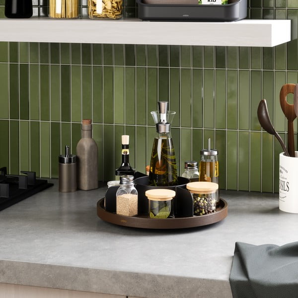 Fekete forgó fa fürdőszobai rendszerező kozmetikumokhoz Bellwood – Umbra-image-1