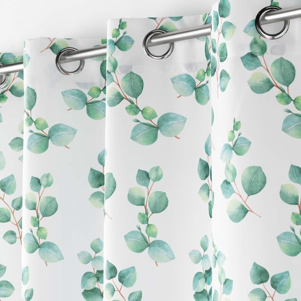 Fehér-zöld függöny 140x280 cm Leandre – douceur d'intérieur-image-1