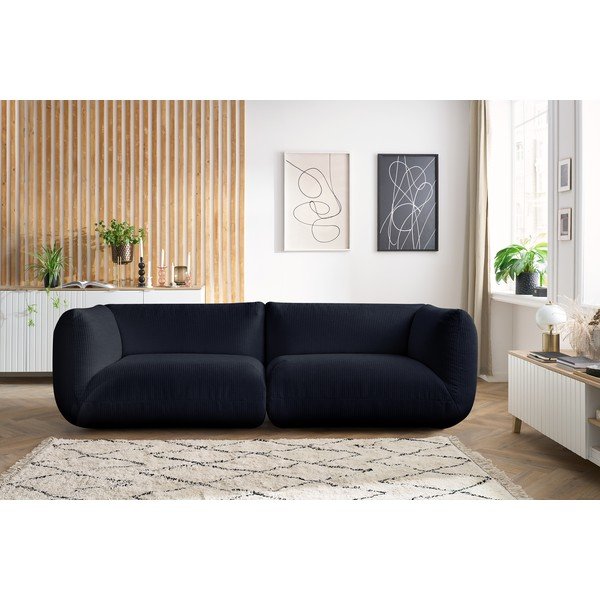 Sötétkék kordbársony kanapé 260 cm Lecomte – Bobochic Paris-image-1