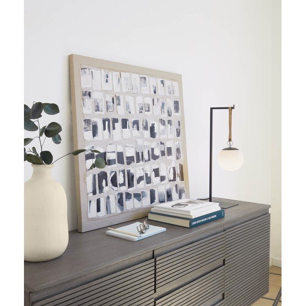 Fekete fém asztali lámpa műanyag búrával (magasság 60 cm) Monteiro – Kave Home-image-2