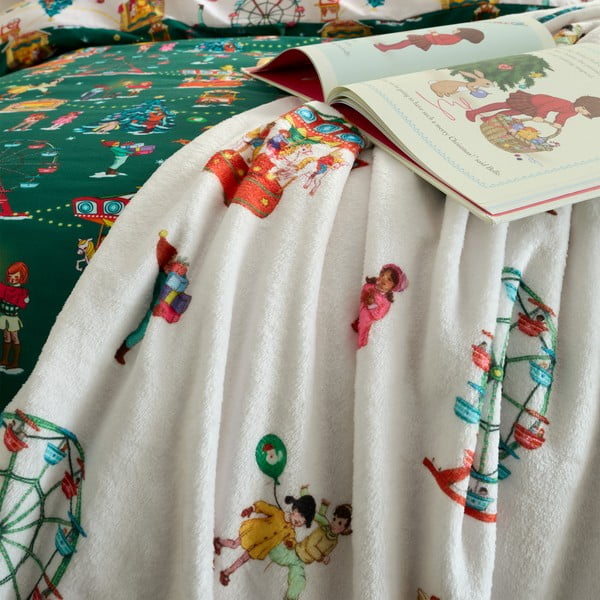 Fehér mikroplüss gyerek takaró 150x200 cm Christmas Fairground – Belle & Boo-image-2