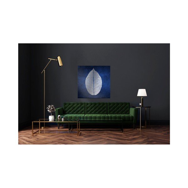 Canvas Silver Uno White Leaf kép, 60 x 60 cm - Styler-image-1