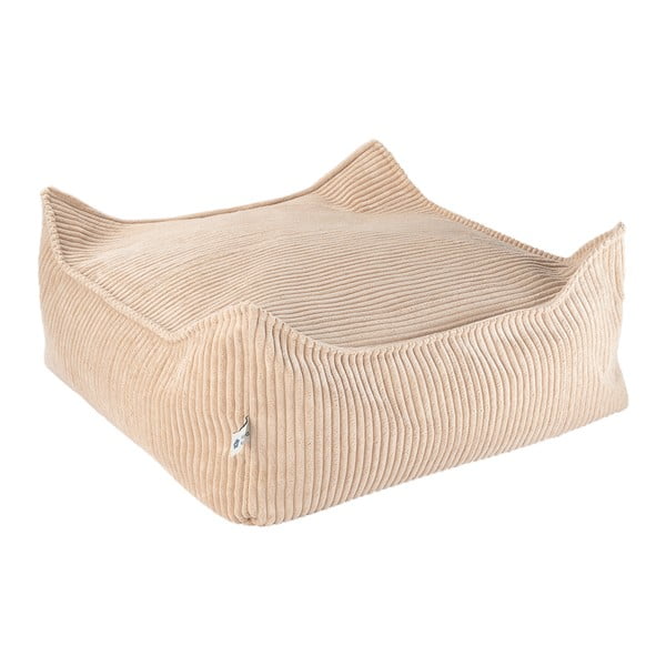 Világosbarna kordbársony gyerek babzsákfotel Square – Wigiwama