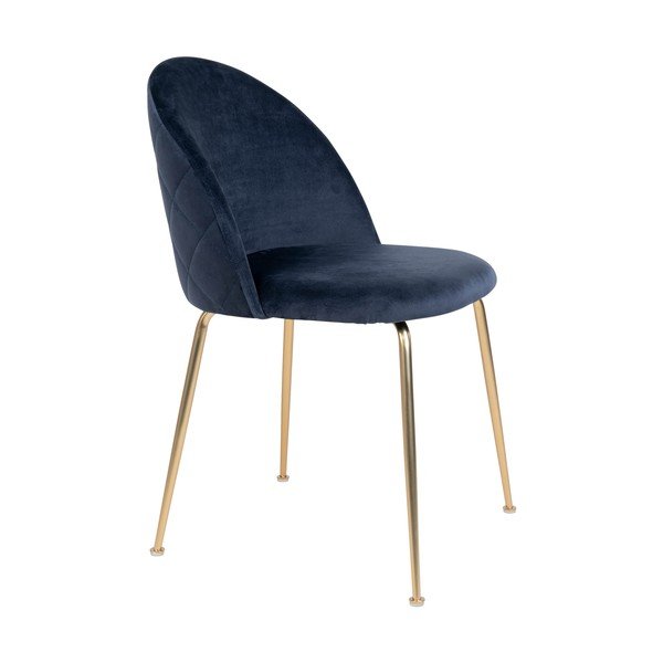 Kék-aranyszínű bársony étkezőszék szett 2 db-os Geneve – House Nordic-image-3
