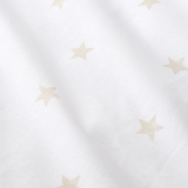 Fehér-bézs gumis pamut gyerek lepedő babaágyhoz 70x140 cm Mini Star & Stripes – Bianca-image-2