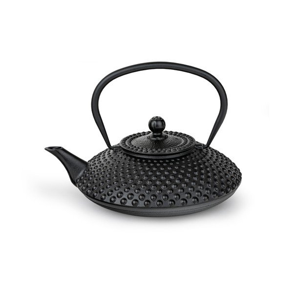 Fekete öntöttvas teáskanna szűrővel 1,25 l Xilin – Bredemeijer