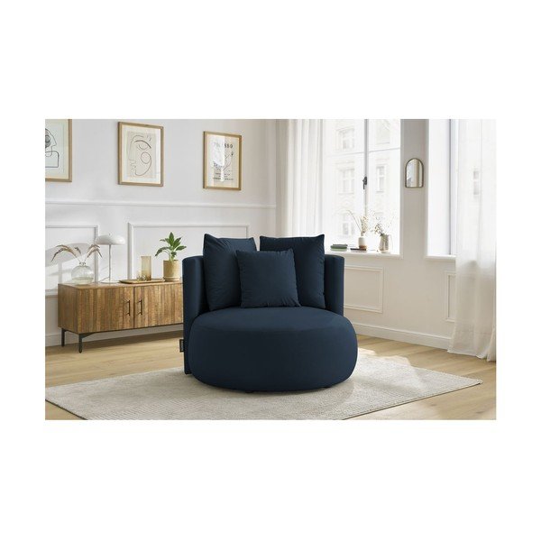 Sötétkék bársony fotel Cesar – Bobochic Paris-image-1