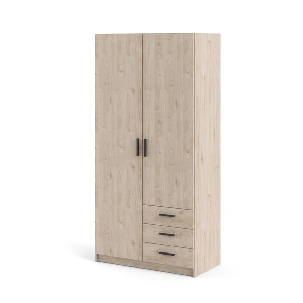 Natúr színű ruhásszekrény tölgyfa dekorral 99x200 cm Sprint – Tvilum-image-4