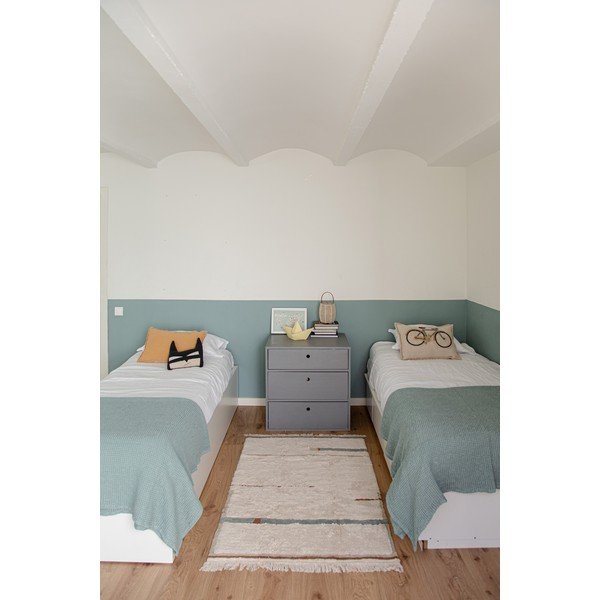 Kék-krémszínű mosható kézi szövésű pamut szőnyeg 90x130 cm Lanes Vintage Blue – Lorena Canals-image-3