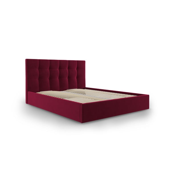 Nerin borvörös bársony kétszemélyes ágy, 160 x 200 cm - Mazzini Beds