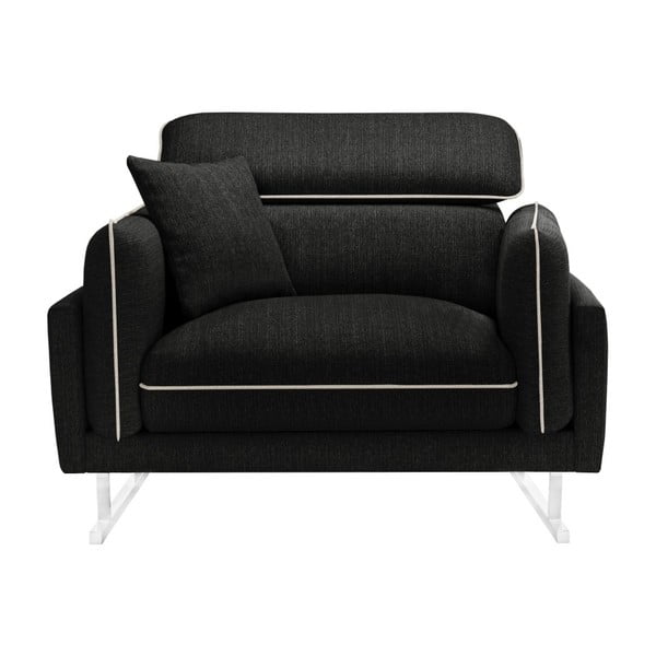 Gigi fekete fotel krémszín szegéllyel - L'Officiel