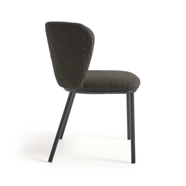 Fekete kárpitozott étkezőfotel Ciselia – Kave Home-image-2