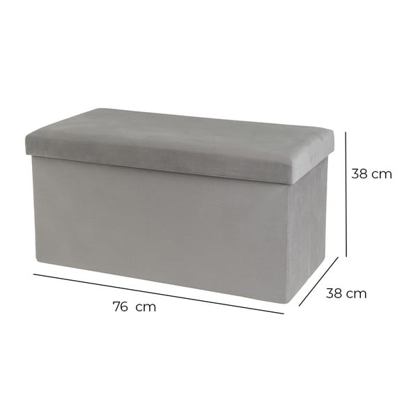 Világosszürke bársony puff Estela – Casa Selección-image-3