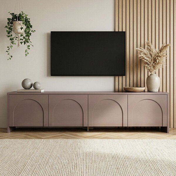 Szürkésbarna TV-állvány 180x45x32 cm Aurelia – Kalune Design-image-2