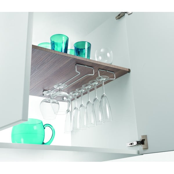 Fali acél borospohár tartó készlet 2 db-os Rail - Metaltex-image-1