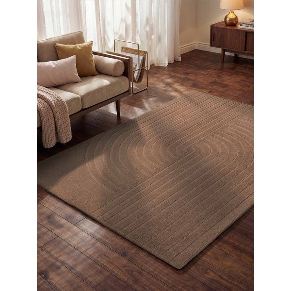 Bézs kézi szövésű gyapjú szőnyeg 80x150 cm Arcura – Vikosa-image-1