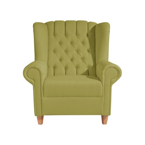Vary Leather Green zöld műbőr füles fotel - Max Winzer-image-1