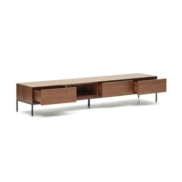 Natúr színű TV-állvány diófa dekorral 195x35 cm Vedrana – Kave Home-image-3